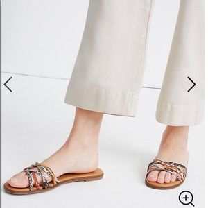 MADEWELL crisscross slide sandal in snake - size 9